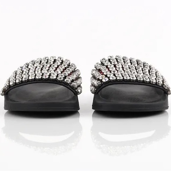 NEW Gucci Web Crystal Embellished Sandals UK 38 - Picture 4 of 8